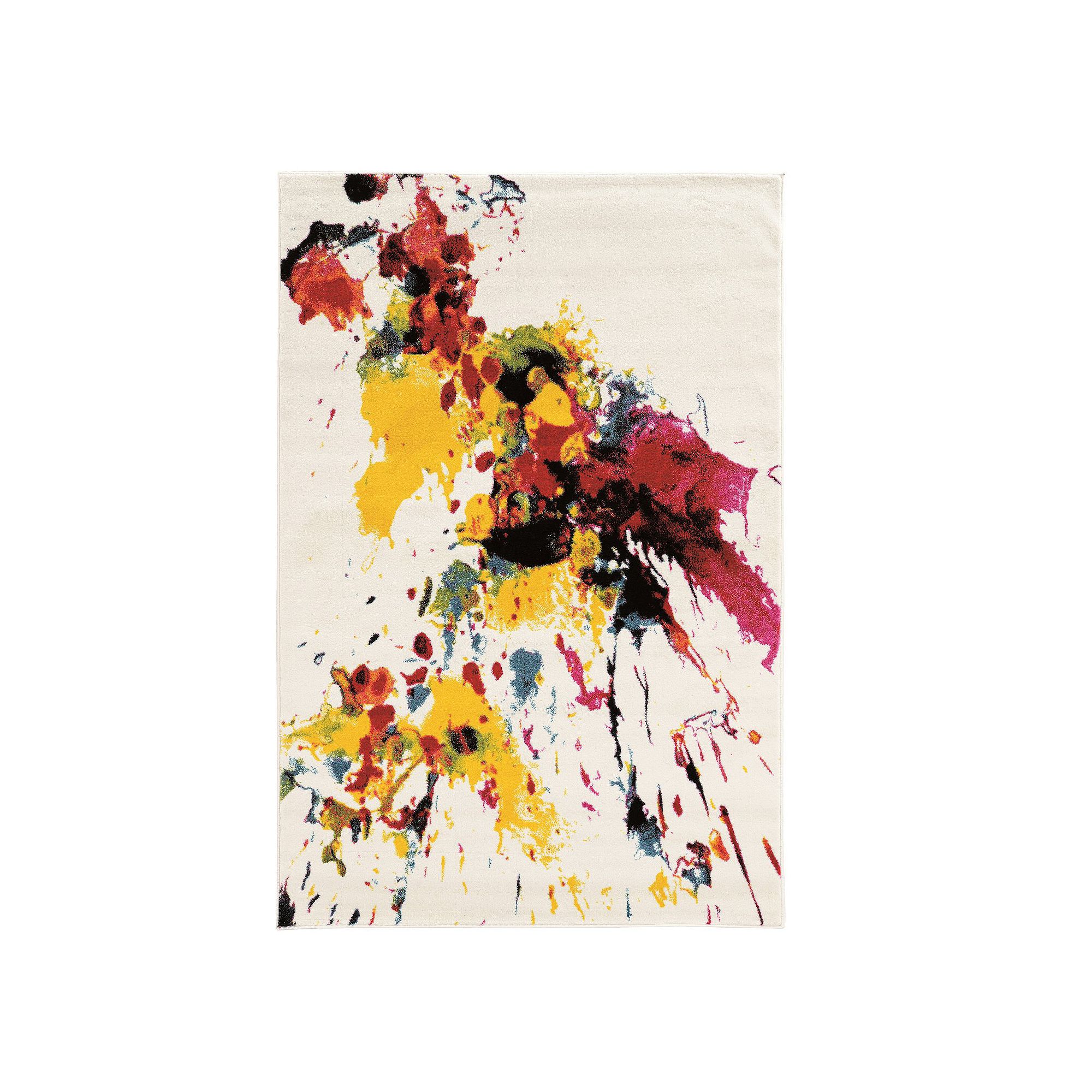 Linon Masters Paint Splatter Multi-Colored Rug, Ivory Color Splash