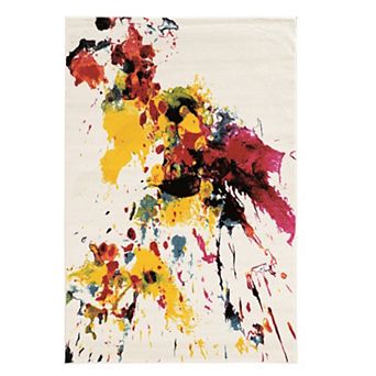 Linon Masters Paint Splatter Multi-Colored Rug