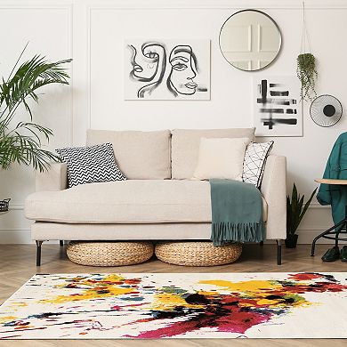 Linon Masters Paint Splatter Multi-Colored Rug