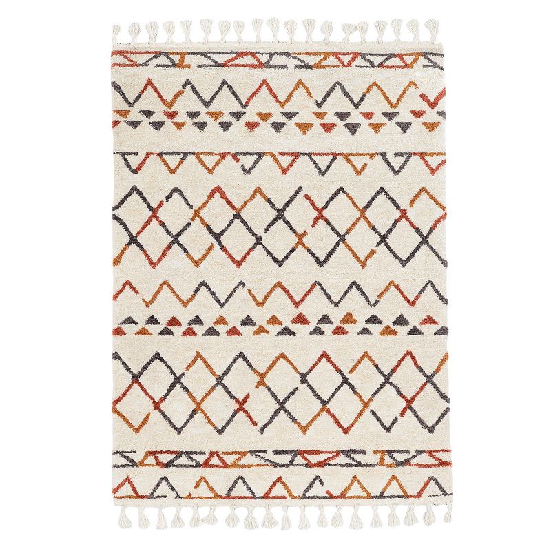 Linon Marrakech Multi-Colored Rug, Beig/Green, 5X7 Ft