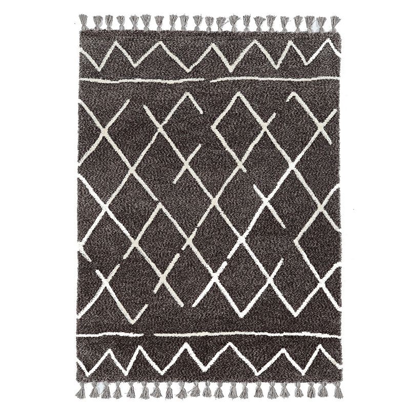 Linon Marrakech Multi-Colored Rug, Grey, 5X7 Ft