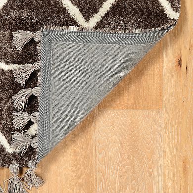Linon Marrakech Multi-Colored Diamond Pattern Rug