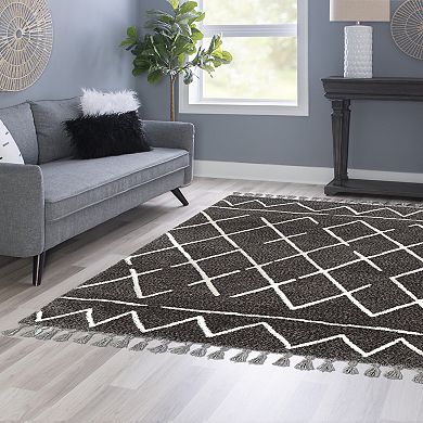 Linon Marrakech Multi-Colored Diamond Pattern Rug