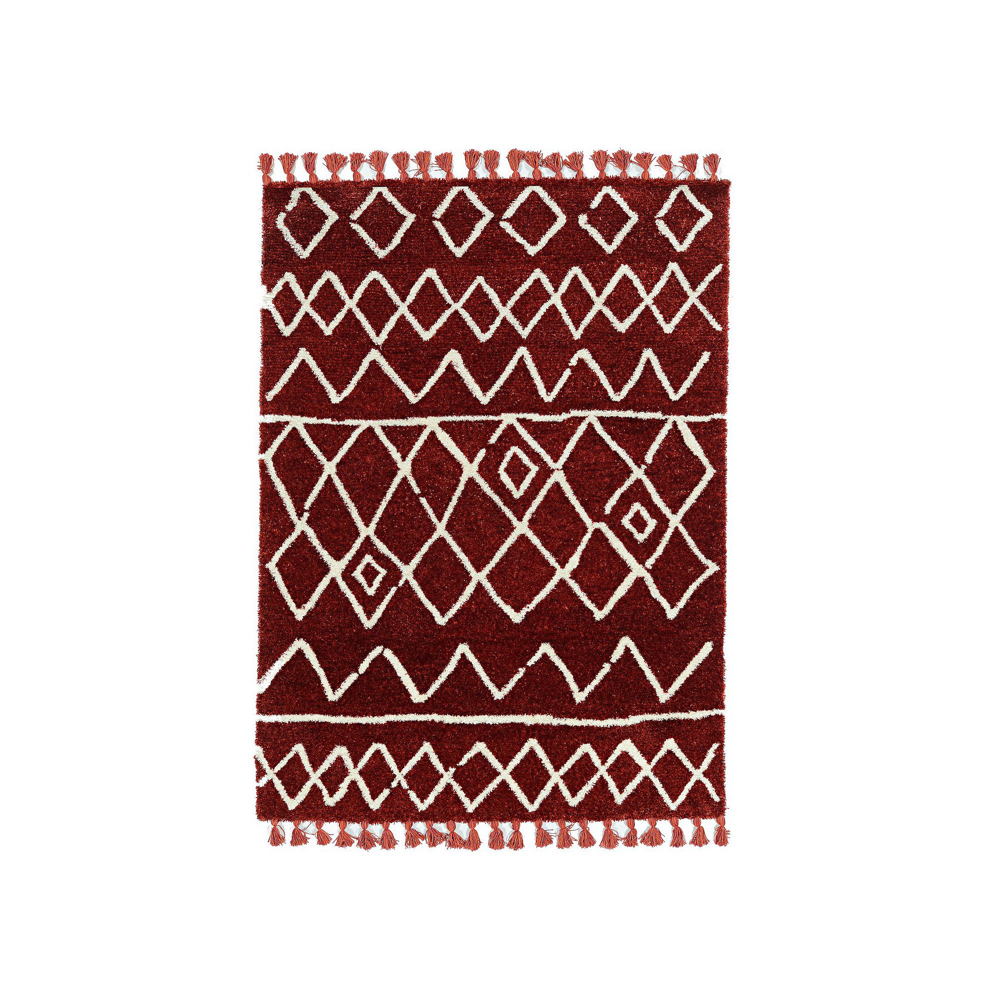 Linon Marrakech Multi-Colored Rug, Rust Ivory Zot