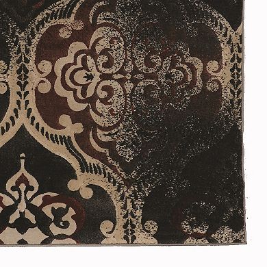 Linon Linon Jewel Collection Distressed Ornate Medallion Rug