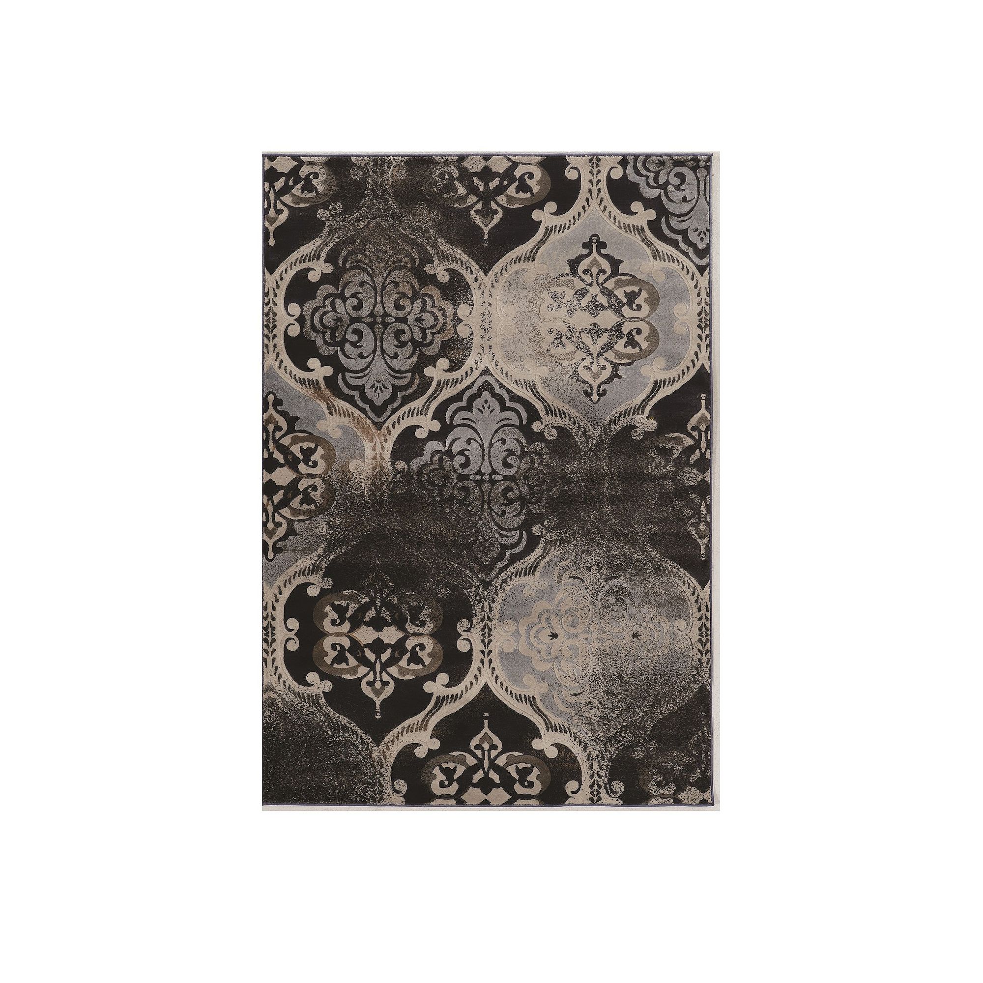 Linon Linon Jewel Collection Distressed Ornate Medallion Rug, Blue Beige
