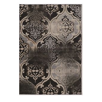 Linon Linon Jewel Collection Distressed Ornate Medallion Rug