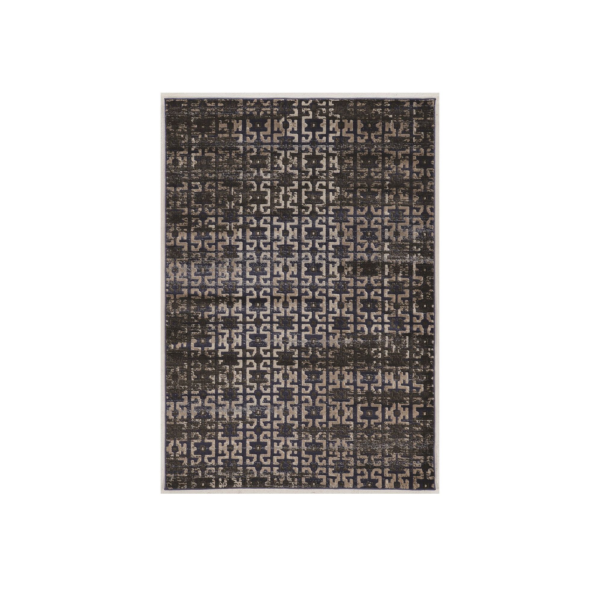 Linon Linon Jewel Collection Distressed Geometric Rug, Blue Brown