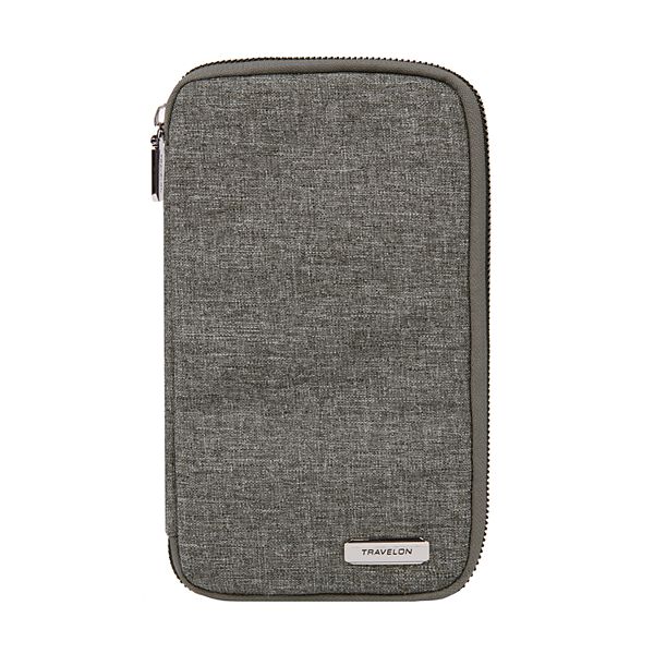 Travelon RFID Blocking Family Passport Zip Wallet - Gray Heather