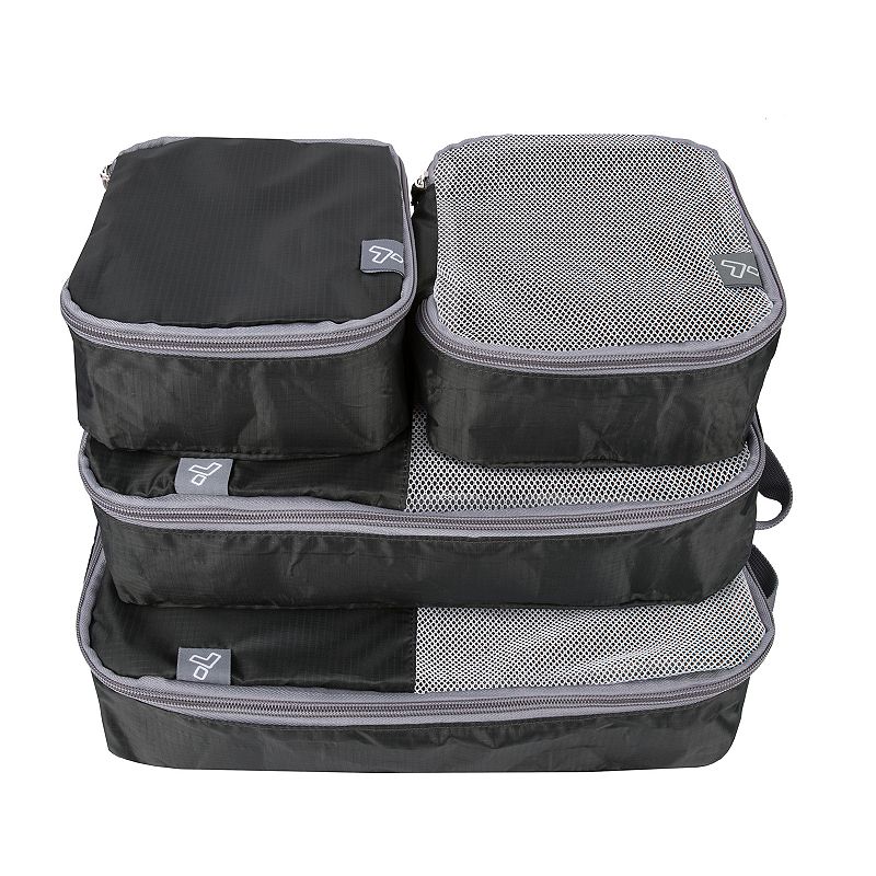 Travelon 4-Piece Soft Packing Organizer Set, Black
