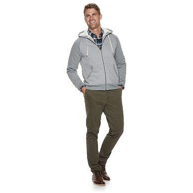 Men's Sonoma Goods For Life® Sherpa-Lined Zip-Front Fleece Hoodie