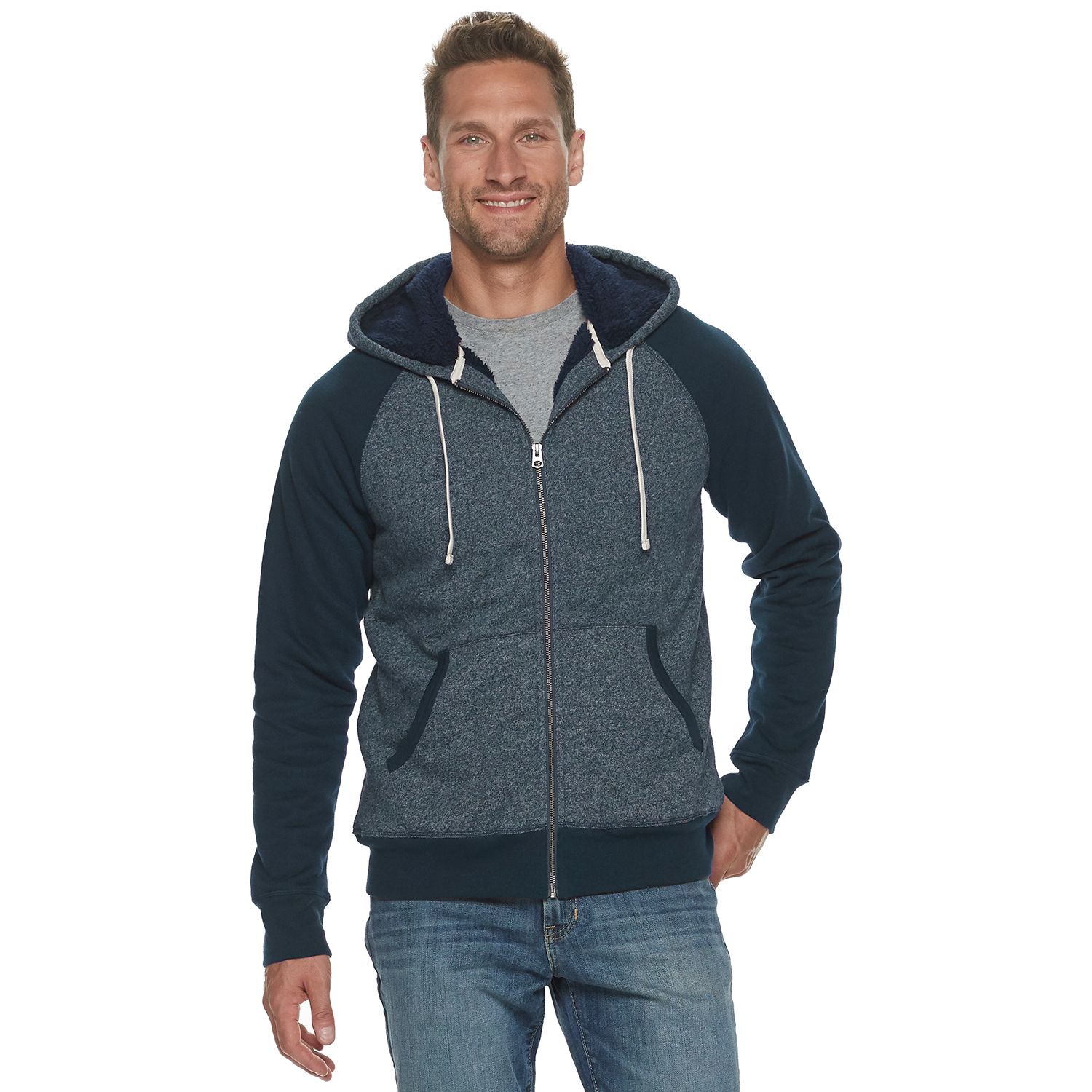 kohls mens sherpa lined hoodie