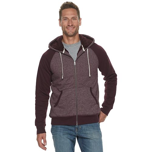 Men's SONOMA Goods for Life® Sherpa-Lined Zip-Front Fleece Hoodie