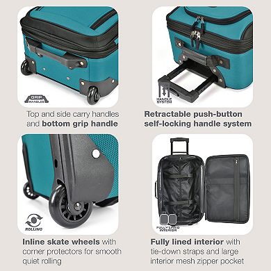 US Traveler RIO Expandable 2-Piece Softside Wheeled Luggage Set