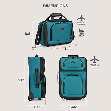 US Traveler RIO Expandable 2-Piece Softside Wheeled Luggage Set