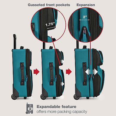 US Traveler RIO Expandable 2-Piece Softside Wheeled Luggage Set