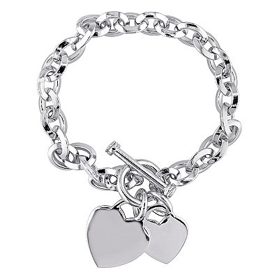 【STONEHENgE】Luv-it〜Silver Heart Planet Bracelet K1811 Diamond Sideways Heart Link Bracelet 1/4 ct tw Sterling