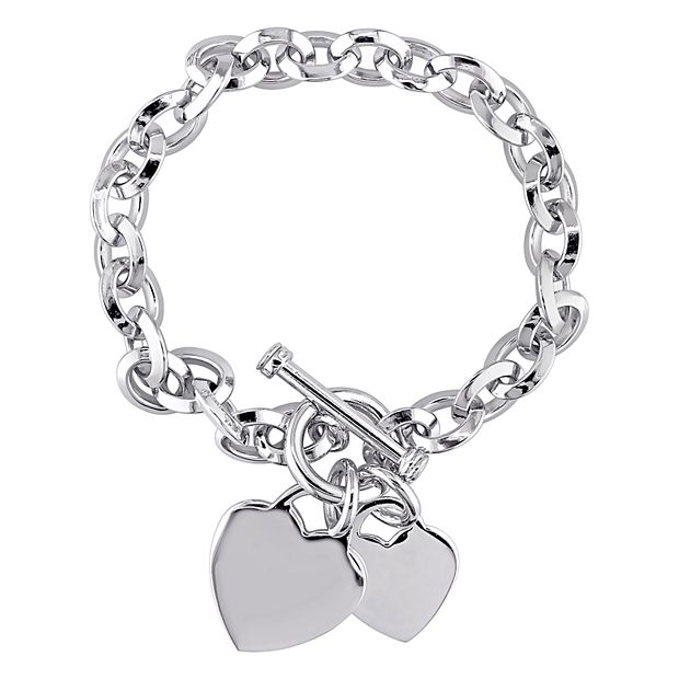 Casual Wear Sterling Silver Heart Design Bracelet For Girls And