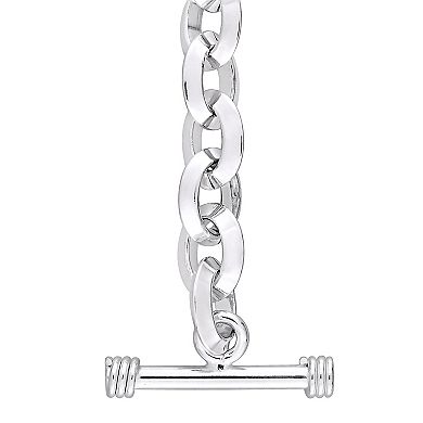 Stella Grace Two Tone Sterling Heart Charm Toggle Bracelet