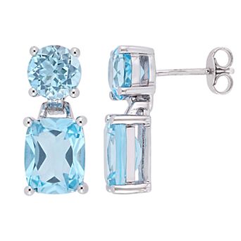 Stella Grace Sterling Silver Sky Blue Topaz Drop Earrings