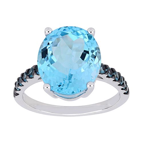 Stella Grace Sterling Silver London & Sky Blue Topaz Ring