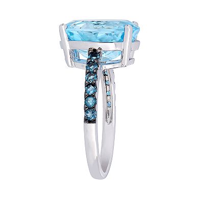 Stella Grace Sterling Silver London & Sky Blue Topaz Ring