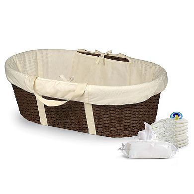 Badger Basket Wicker-Look Woven Baby Moses Basket