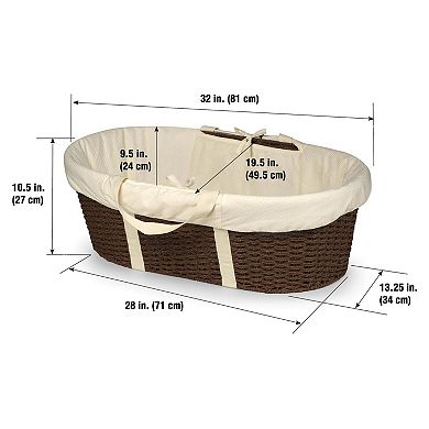 Badger Basket Wicker-Look Woven Baby Moses Basket