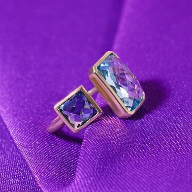 14k Gold London Blue Topaz & Sky Blue Topaz Ring