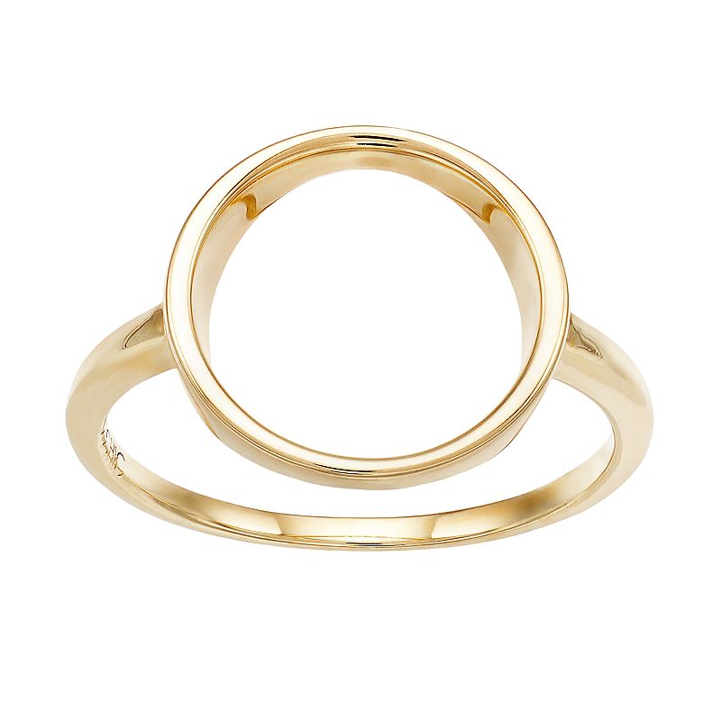 14k Gold Circle Ring, Womens, Size: 7, Yellow