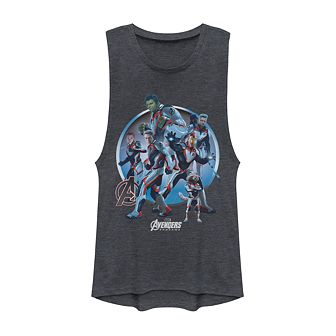 Juniors' Marvel Avengers: Endgame Group Logo Muscle Tank