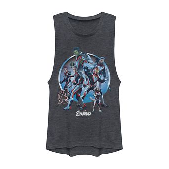 Juniors' Marvel Avengers: Endgame Group Logo Muscle Tank