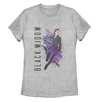 Juniors' Marvel Avengers: Endgame Black Widow Galaxy Tee