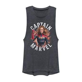 Juniors' Marvel Avengers: Endgame Captain Marvel Space Burst Muscle Tank