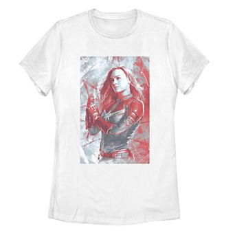 Juniors' Marvel Avengers: Endgame Sketched Captain Marvel Tee