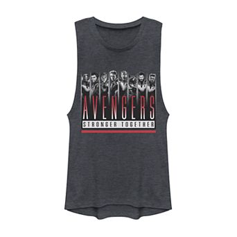 Juniors' Marvel Avengers Endgame Stronger Together Group Shot Muscle Tank