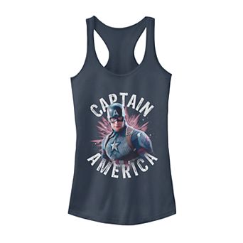 Juniors' Marvel Avengers Endgame Captain America Space Burst Tank Top