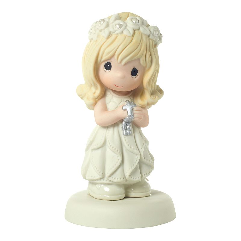 Precious Moments Communion Blonde Light Skin Girl Figurine, Multicolor