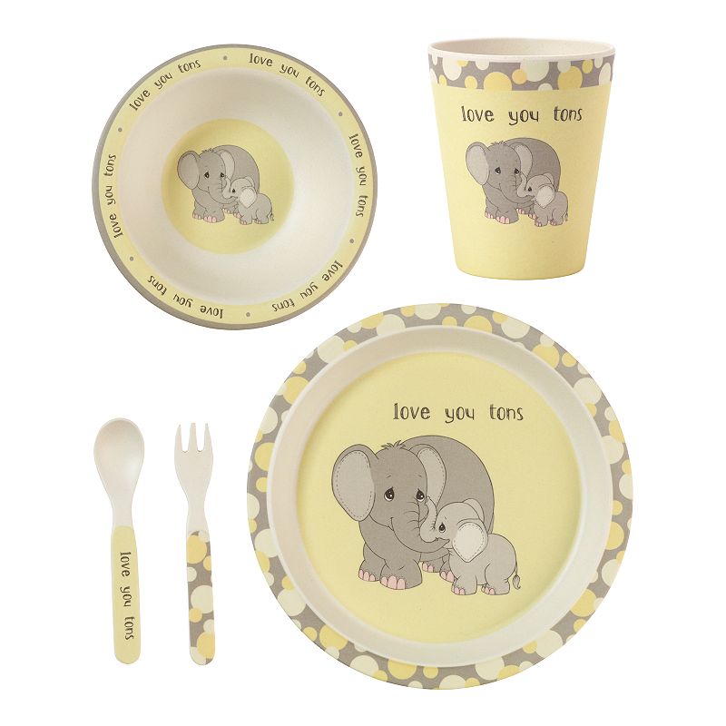Precious Moments Set of 5 Mealtime Elephant Gift Set, Multicolor