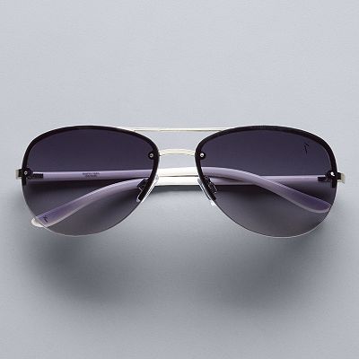 Simply Vera Vera Wang Marnie Rimless Aviator Sunglasses display picture 2