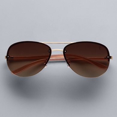 Simply Vera Vera Wang Marnie Rimless Aviator Sunglasses