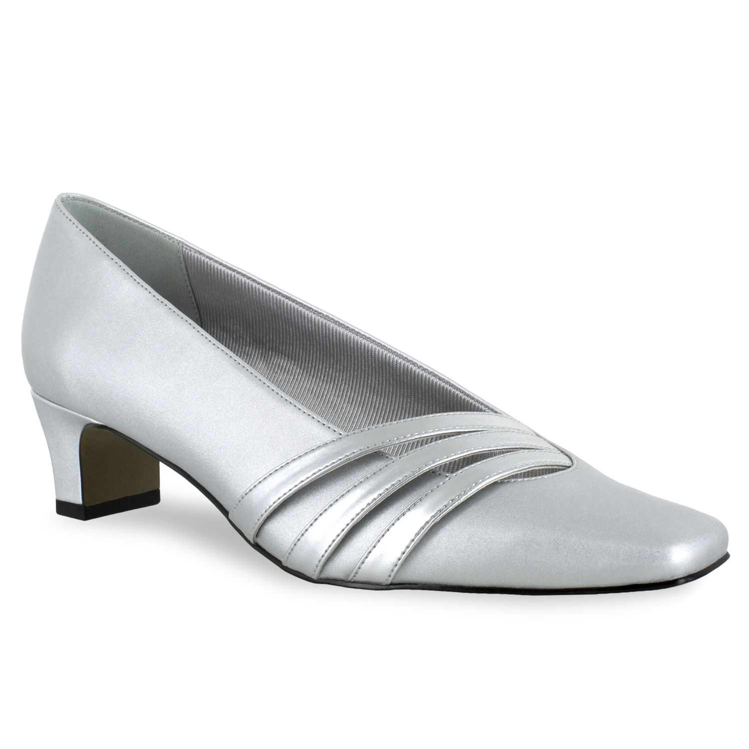 silver grey low heel shoes