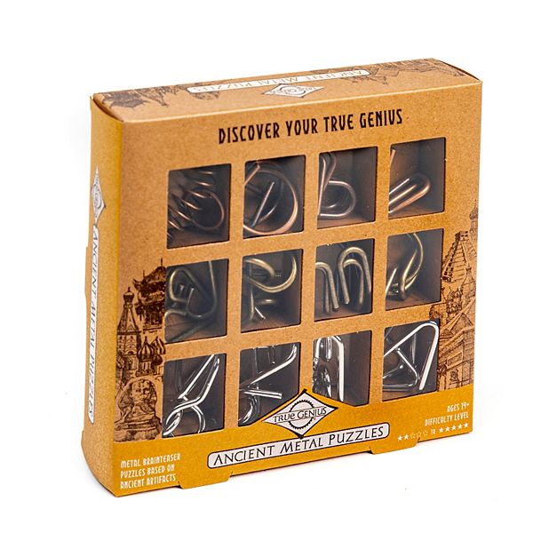 True Genius Metal - Set of 12 Brainteaser Puzzles by Project Genius