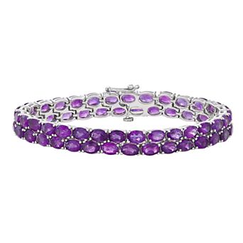 Jewelexcess Sterling Silver 28.80 T.W. Gemstone Bracelet