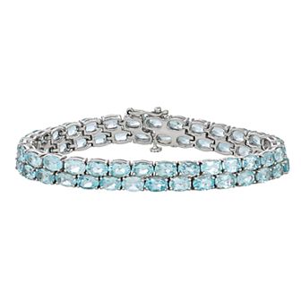 Jewelexcess Sterling Silver 28.80 T.W. Gemstone Bracelet