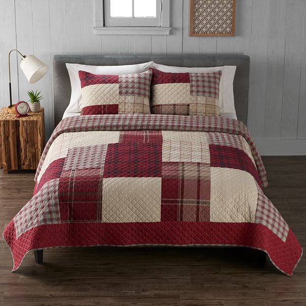 Cuddl Duds Flannel Patchwork Quilt Set