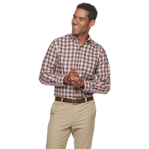 Men's Croft & Barrow® Easy-Care Twill Woven Button-Down Shirt