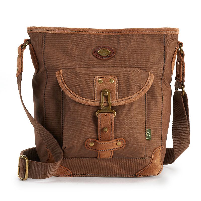 Womens The Same Direction TSD Brand Dolphin Studded Crossbody Bag, Brown