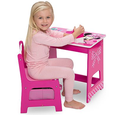 Delta Children Disney Minnie Mouse Kids Wood Desk and Chair Set