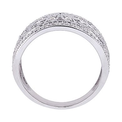 Stella Grace 10k White Gold Lab-Created White Sapphire Filigree Ring